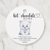 Poolbeer voor baby - Hete chocoladebom Bedankjes Labels (Achterkant)