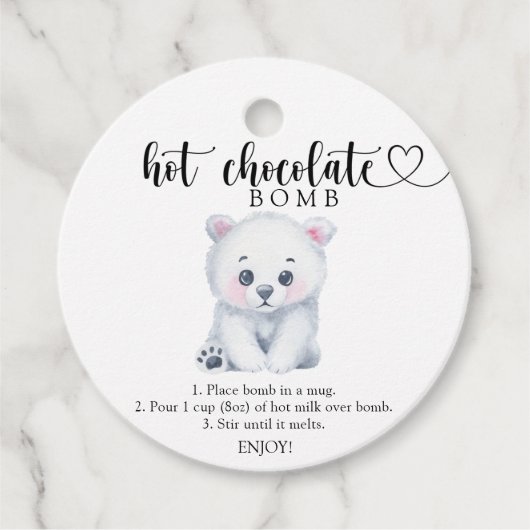 Poolbeer voor baby - Hete chocoladebom Bedankjes Labels (Voorkant)