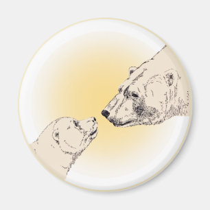 Poolbeer & Welp Koelkastmagneet Wilde Dieren Kunst Magneet