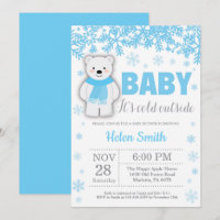 Poolbeer Winter Blauwe Jongens Baby Shower Sneeuwv