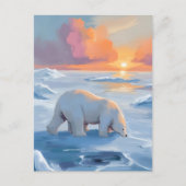 Poolbeer Winter Dieren Schilderij Briefkaart (Voorkant)