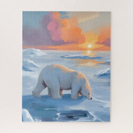 Poolbeer Winter Dieren Schilderij Legpuzzel