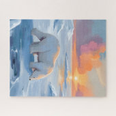 Poolbeer Winter Dieren Schilderij Legpuzzel (Horizontaal)