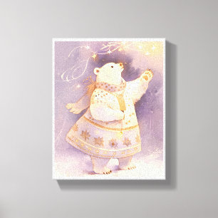 Poolbeer Winter Magie   Whimsische Kunst voor de K Canvas Afdruk