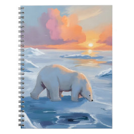 Poolbeer Winter Watercolor Dier Schilderij Notitieboek