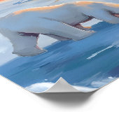 Poolbeer Winter Watercolor Dier Schilderij Poster (Hoek)