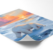 Poolbeer Winter Watercolor Dier Schilderij Poster (Hoek)