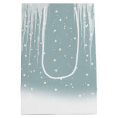 Poolbeerfamilie in sneeuw middelgrote cadeautas (Achterkant)