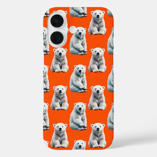 Poolbeerpatroonontwerp op oranje Case-Mate iPhone case (Achterkant)