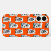 Poolbeerpatroonontwerp op oranje Case-Mate iPhone case (Achterkant (horizontaal))