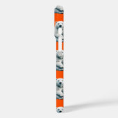 Poolbeerpatroonontwerp op oranje Case-Mate iPhone case (Achterkant / Links)
