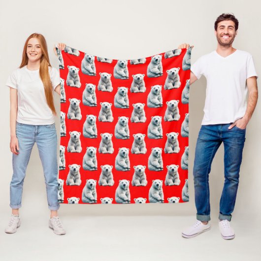 Poolbeerpatroonontwerp op rood fleece deken