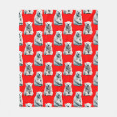 Poolbeerpatroonontwerp op rood fleece deken (Voorkant)