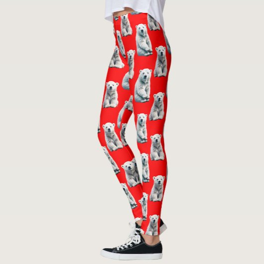 Poolbeerpatroonontwerp op rood leggings