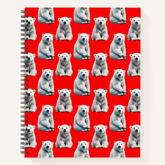 Poolbeerpatroonontwerp op rood notitieboek (Voorkant)