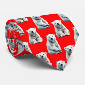 Poolbeerpatroonontwerp op rood stropdas (Opgerold)