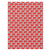 Poolbeerpatroonontwerp op rood tafelkleed (Voorkant)