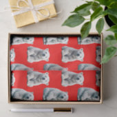 Poolbeerpatroonontwerp op rood tissuepapier (Geschenk)