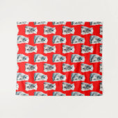 Poolbeerpatroonontwerp op rood wandkleed (Voorkant (horizontaal))