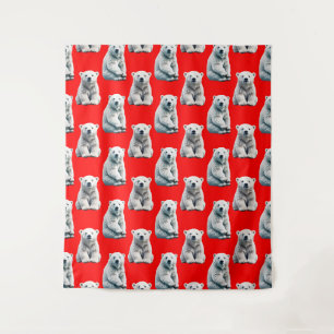 Poolbeerpatroonontwerp op rood wandkleed