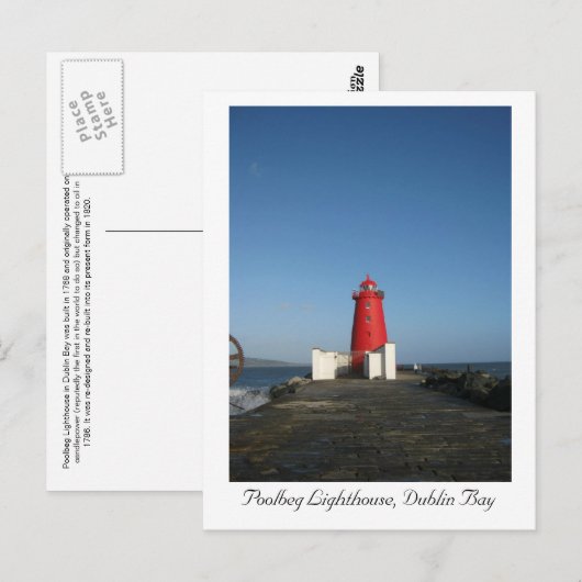 Poolbeg Lighthouse, Dublin Bay Briefkaart (Voorkant / Achterkant)