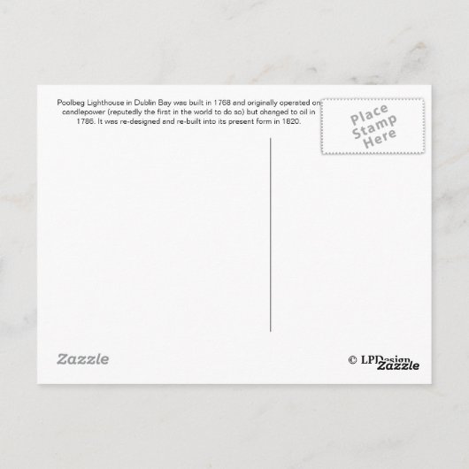 Poolbeg Lighthouse, Dublin Bay Briefkaart (Achterkant)