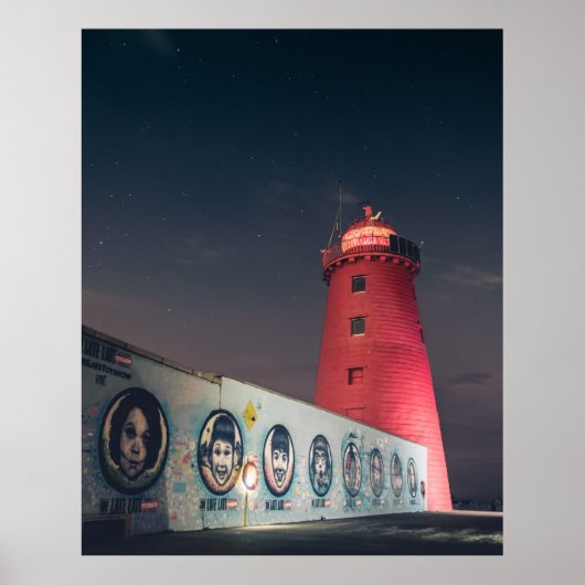 Poolbeg Lighthouse, Dublin Bay, Ierland Poster (Voorkant)