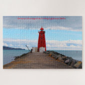 Poolbeg vuurtoren Dublin. Jigzaag Puzzle Legpuzzel (Horizontaal)