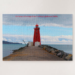 Poolbeg vuurtoren Dublin. Jigzaag Puzzle Legpuzzel