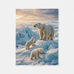 Poolberen Arctisch Sneeuw Ijs Landschap Fleece Dek Deken