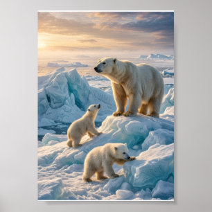 Poolberen Arctisch Sneeuw Ijs Landschap Fleece Dek Poster