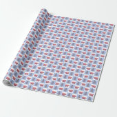 Poolberen en Blockprint Topiaire Inpakpapier (Uitgerold)