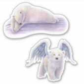 Poolberen Mysterieuze Kunst Engel Fantasie Sticker (Voorkant)