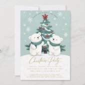 Poolberen Sneeuw Mooie Kerstfeestviering Kaart (Voorkant)