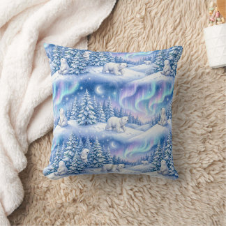 Poolberen Winter Wonderland Aurora Maan Worp Kusse Kussen
