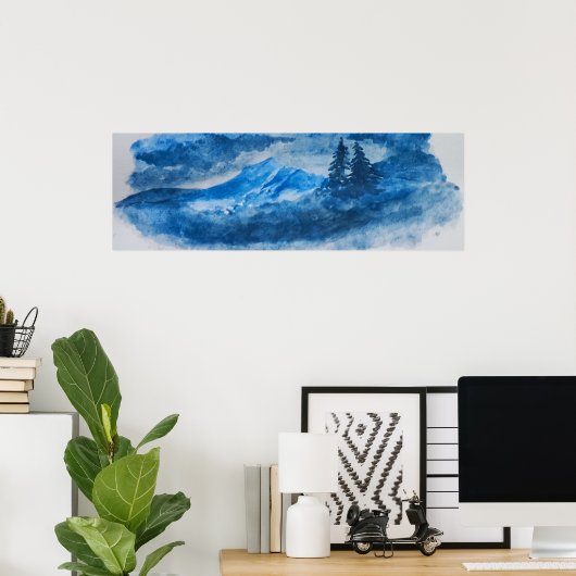 Poolbergen en bomen Landschap Poster (Thuiskantoor)