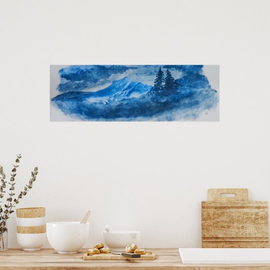 Poolbergen en bomen Landschap Poster (Keuken)