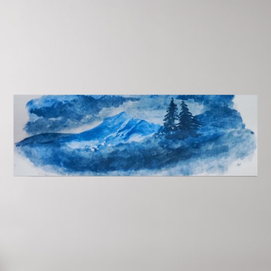 Poolbergen en bomen Landschap Poster (Voorkant)