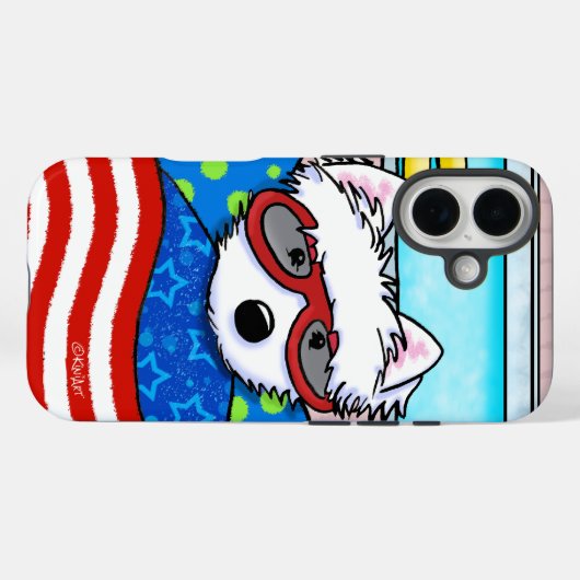 Poolboy Westie Case-Mate iPhone Case (Achterkant (horizontaal))