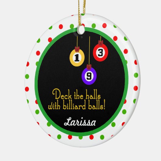 PoolChick Deck the Halls Personalize Ornament (Links)