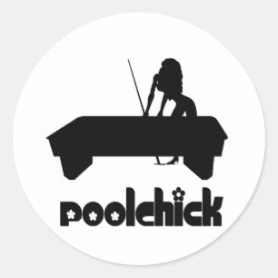 PoolChick Logo Ronde Sticker