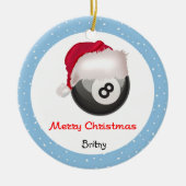PoolChick Merry kerstsantaball personaliseren Keramisch Ornament (Voorkant)