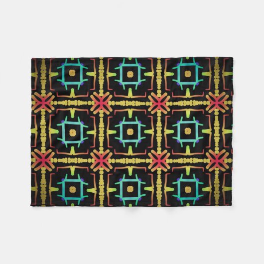 Poolcoverage Jimette Design Yellow Orange Fleece Deken (Voorkant (Horizontaal))