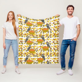 Pooldeken met Uilen en Herfstpompoenen Fleece Deken