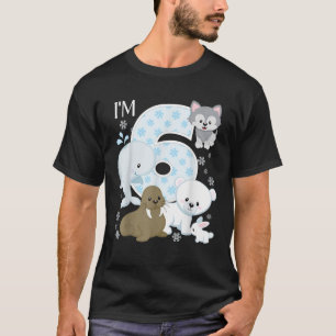 pooldieren 6e verjaardag poolvis Beer walrus vos T-shirt