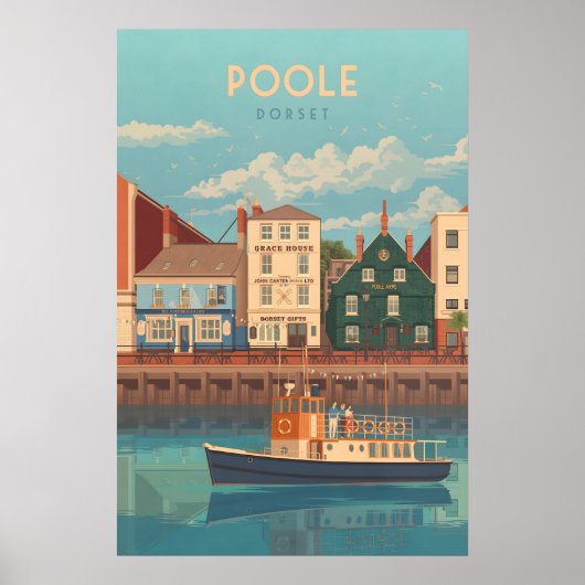 Poole Dorset Zeereis Reisposter Poster (Voorkant)