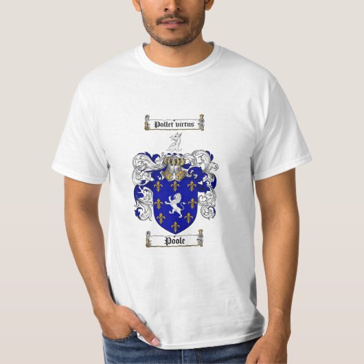Poole Family Crest - Poole Coat of Arms T-shirt (Voorkant)