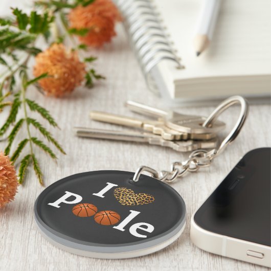 Poole Party Cheetah Pattern, acrylSleutelhanger Sleutelhanger (Voorkant Rechts)