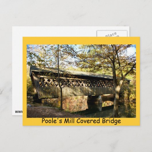 Poole's Mill Covered Bridge Briefkaart (Voorkant / Achterkant)