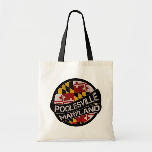 Poolesville Maryland flag grunge canvas tas (Voorkant)